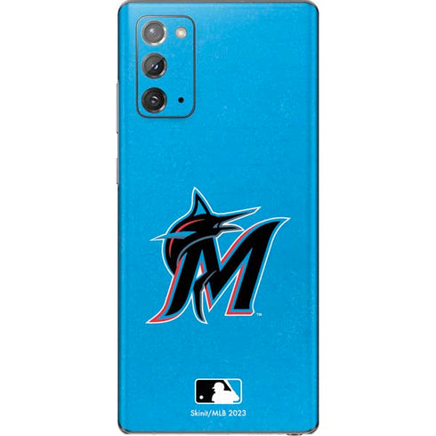 MLB Miami Marlins Solid Distressed Galaxy Note20 5G Skin